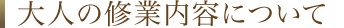 大人の修業内容について