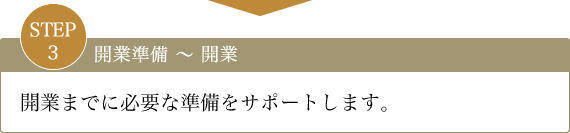 STEP3.開業準備 ～ 開業